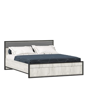 Двуспальная кровать Техно 1600 (С основанием) Дуб крафт белый/Серый шифер 678.140 в Норильске