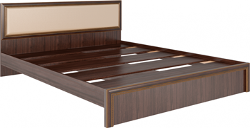 Кровать двуспальная Беатрис М09 с мягким изголовьем (Орех Гепланкт) в Норильске