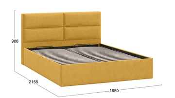 Кровать с подъемным механизмом Глосс Тип 1 (Микровелюр Wellmart Yellow) в Красноярске - предосмотр 1