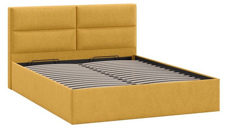 Кровать с подъемным механизмом Глосс Тип 1 (Микровелюр Wellmart Yellow) в Норильске - изображение 2