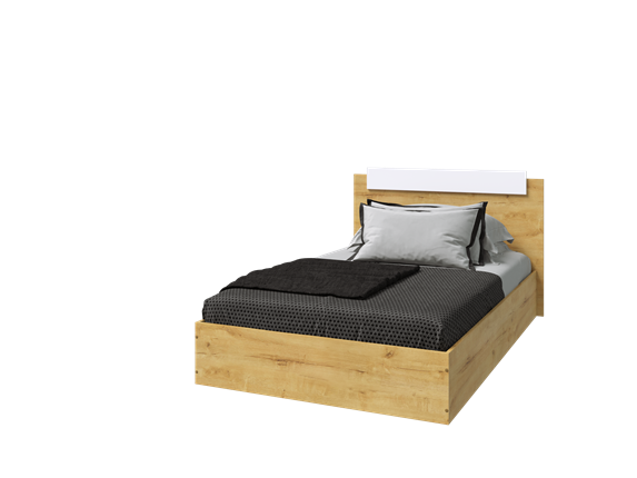 Кровать односпальная Эко 900 ЛДСП, Дуб вотан/Белый в Норильске - изображение