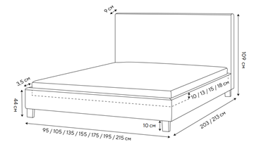 Кровать спальная Lino 140х200, Велюр (Monopoly Прованский синий (792)) в Норильске - предосмотр 1