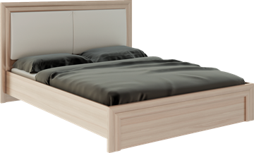 Кровать в спальню Глэдис М31 (Шимо светлый/Белый текстурный) в Норильске