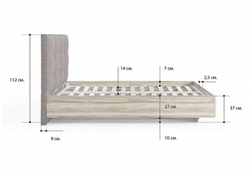 Двуспальная кровать с механизмом Victoria (ясень ориноко) 180х190 в Норильске - предосмотр 1