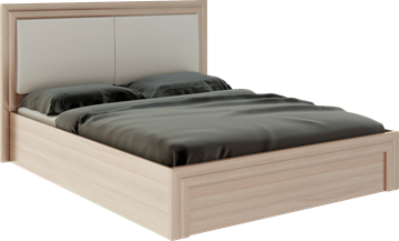Кровать с подъемным механизмом Глэдис М32 (Шимо светлый/Белый текстурный) в Норильске