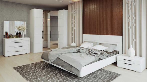 Модульная спальня Наоми №4, цвет Белый глянец в Красноярске - изображение
