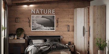 Спальный гарнитур Nature №4, Гаскон Пайн-Черный в Норильске