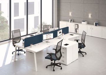 Комплект офисной мебели А4 (металлокаркас TRE) белый премиум / металлокаркас белый в Красноярске