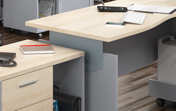 Офисная мебель OFFIX-NEW для 4 сотрудников с двумя шкафами в Норильске - изображение 2