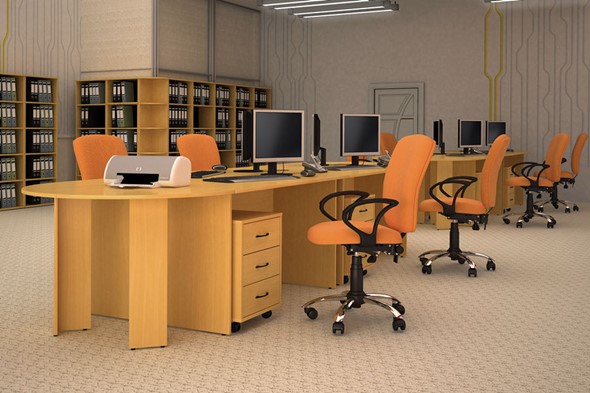 Набор мебели в офис Классик рабочее место для опенспэйса (фрифло) в Красноярске - изображение