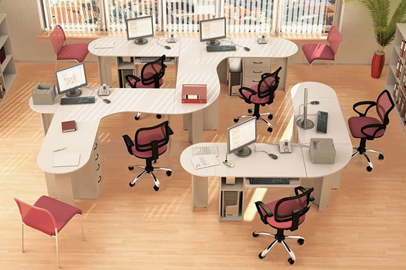 Комплект офисной мебели Классик для 5 сотрудников в Красноярске - изображение