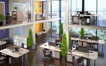 Комплект офисной мебели Xten в опенспэйс для четырех сотрудников в Норильске