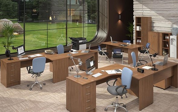 Набор мебели в офис IMAGO три стола, 2 шкафа, стеллаж, тумба в Норильске - изображение