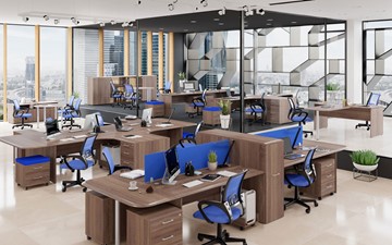 Комплект офисной мебели Wave 1, два рабочих места в Норильске