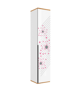 Шкаф одностворчатый Урбан 528.040, белый/розовый в Норильске