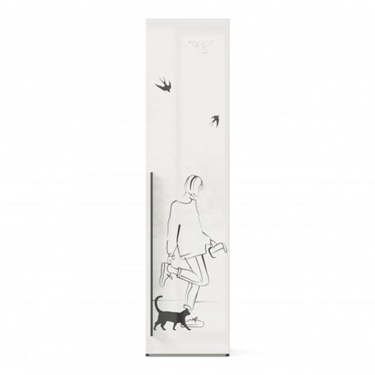 Шкаф 1-дверный Джоли Тип 1 ЛД 535.010, Серый шелк в Красноярске - изображение 1