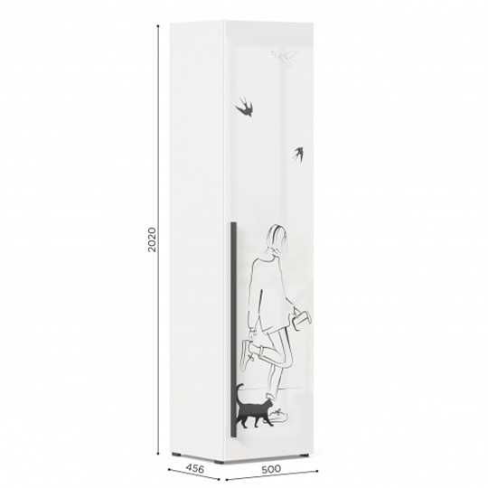 Шкаф 1-дверный Джоли Тип 1 ЛД 535.010, Серый шелк в Красноярске - изображение 2