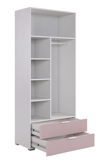 Шкаф двухдверный с ящиками Зефир 120.01 (белое дерево/пудра розовая (эмаль)) в Красноярске - изображение 4