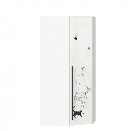 Угловой шкаф Джоли 45 ЛД 535.030, Серый шелк в Норильске - изображение
