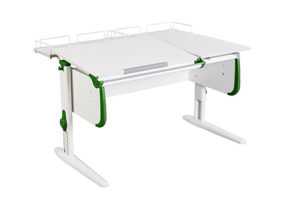 Растущий стол 1/75-40 (СУТ.25) + Polka_z 1/600 (2шт) белый/серый/Зеленый в Красноярске - изображение