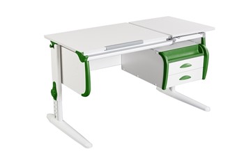 Детский стол-трансформер 1/75-40 (СУТ.25) + Tumba 3  белый/белый/Зеленый в Красноярске