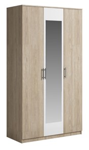 Шкаф 3 двери Светлана, с зеркалом, белый/дуб сонома в Норильске - предосмотр