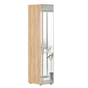Одностворчатый шкаф зеркальный Марта-2 Дуб золотой/Белый глянец ЛД 406.030 в Норильске
