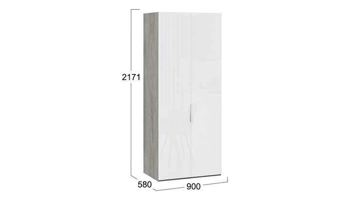 Шкаф для одежды Эмбер СМ-348.07.003 (Дуб Гамильтон/Белый глянец) в Красноярске - изображение 1