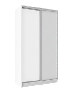 Шкаф 1200 Домашний Зеркало/ЛДСП, Белый в Норильске