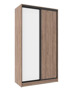 Шкаф 2-х дверный 1200 Домашний Зеркало/ЛДСП, Дуб табачный Craft в Норильске