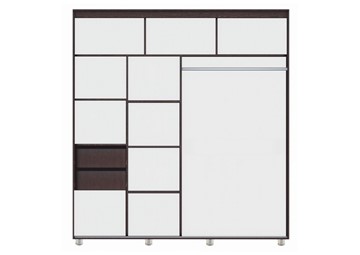 Шкаф 2-х дверный Комфорт №12 2.0 с фигурными зеркалами, Ясень анкор светлый в Красноярске - предосмотр 1