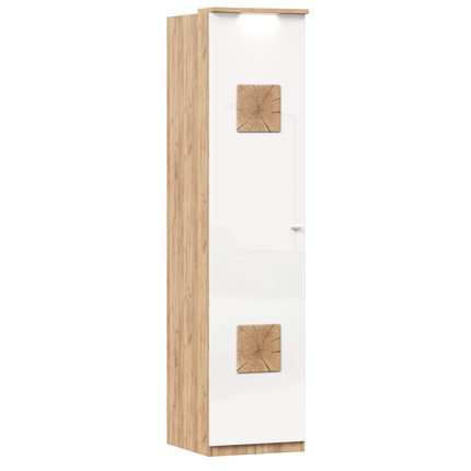 Шкаф одностворчатый с декор. накладками Фиджи 659.225, белый в Красноярске - изображение