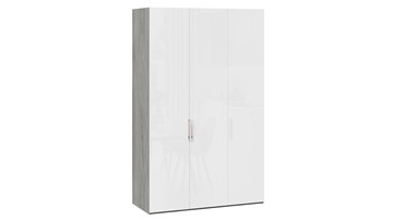 Шкаф для одежды Эмбер СМ-348.07.008 (Дуб Гамильтон/Белый глянец) в Норильске