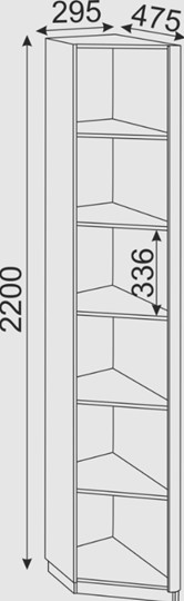Угловой стеллаж Глэдис М25 (Шимо светлый/Белый текстурный) в Норильске - изображение 1