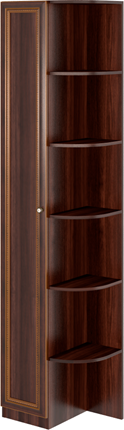 Угловой шкаф-стеллаж Беатрис М13 левый (Орех Гепланкт) в Норильске - изображение