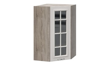 Угловой шкаф на кухню Сабрина c углом 45° со стеклом ВУ45_96-(40)_1ДРс в Норильске