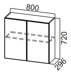 Навесной кухонный шкаф Стайл, Ш800/720, МДФ в Норильске