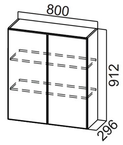 Навесной кухонный шкаф Стайл, Ш800/912, МДФ в Норильске