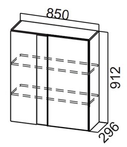 Угловой кухонный шкаф Стайл, Ш850у/912, МДФ в Норильске