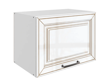 Шкаф кухонный Атланта L500 Н360 (1 дв. гл.) эмаль (белый/белый глянец патина золото) в Норильске