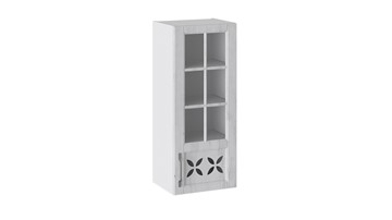 Навесной кухонный шкаф Прованс (Белый глянец/Санторини светлый) cо стеклом правый В_96-40_1ДРДс(R) в Норильске