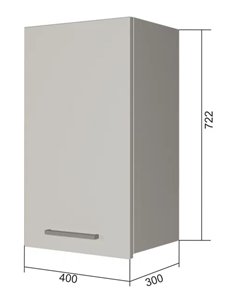 Навесной кухонный шкаф В7 40, Сатин/Белый в Норильске