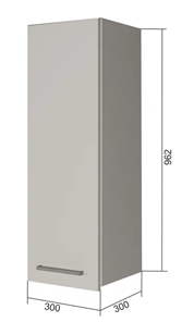 Кухонный навесной шкаф В9 30, Сатин/Белый в Норильске