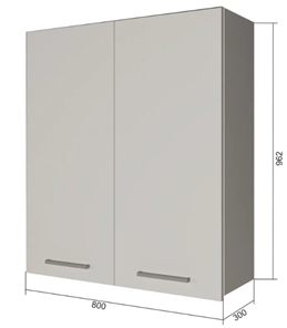 Навесной кухонный шкаф В9 80, МДФ Океания/Белый в Норильске