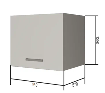 Кухонный навесной шкаф ВГ45Г, Белое гладкое Ламарти/Белый в Норильске