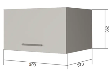 Навесной шкаф ВГ50Г, Белое гладкое Ламарти/Антрацит в Норильске