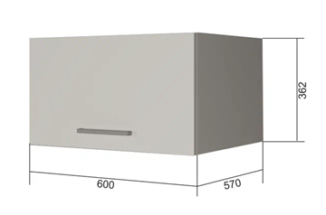 Навесной кухонный шкаф ВГ60Г, Белое гладкое Ламарти/Антрацит в Норильске