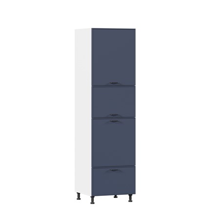Кухонный шкаф-пенал для посуды 600 Индиго ЛД 298.470.000.115, Белый/Тёмно-синий в Норильске - изображение