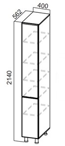 Шкаф-пенал распашной Стайл, П400г(2140), МДФ в Норильске