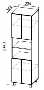 Кухонный шкаф-пенал Стайл, П600(2140), МДФ в Норильске